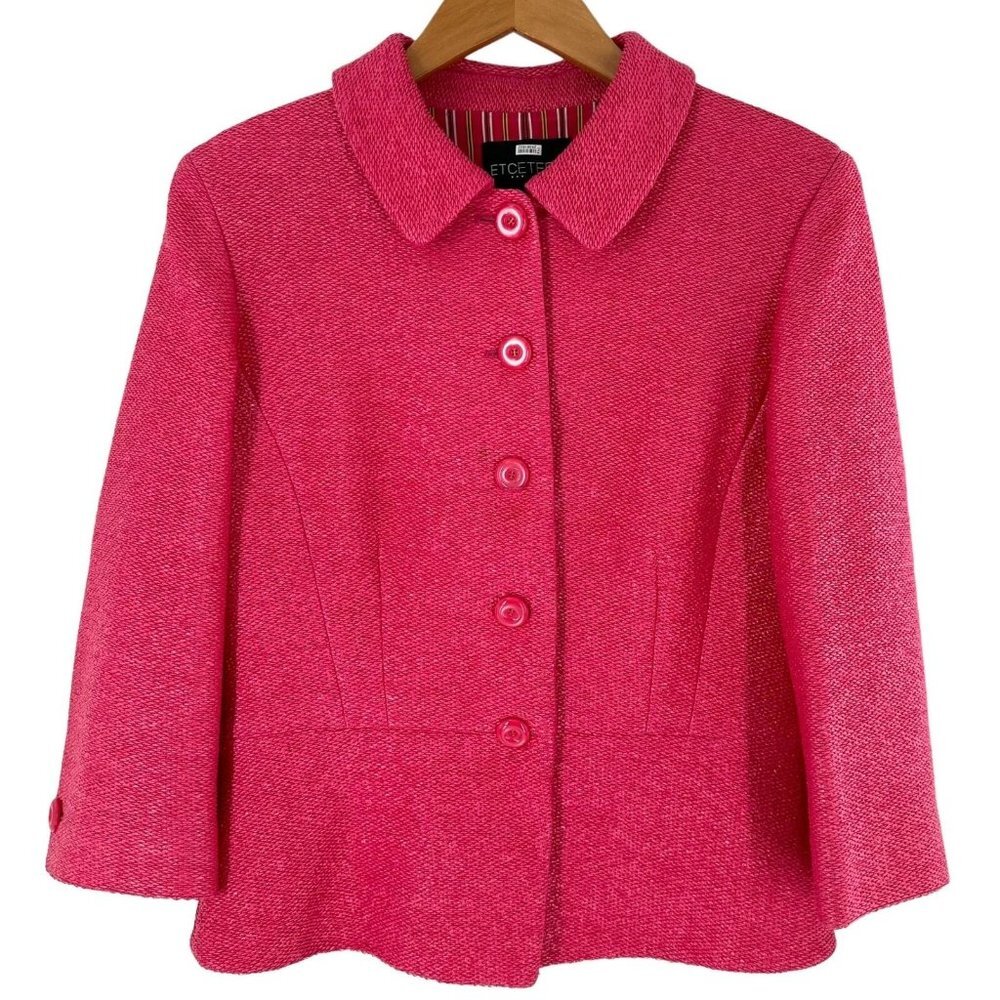 Etcetera Pink Tweed Blazer Jacket